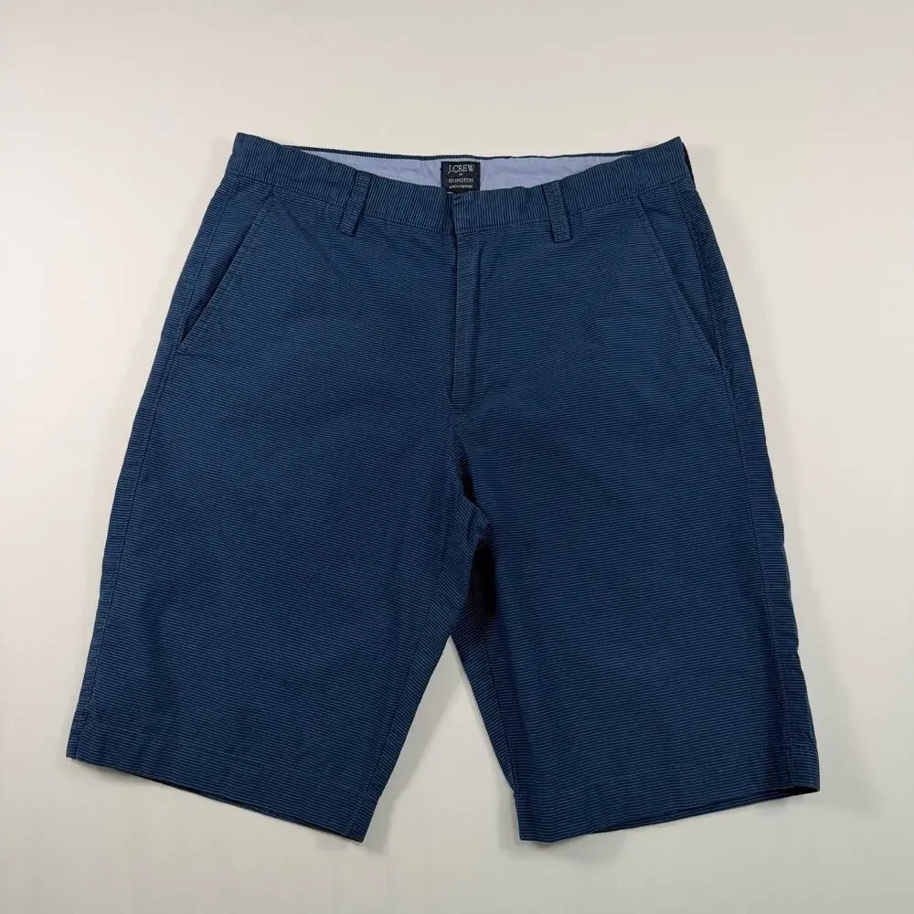 J.Crew Men’s 31 Rivington Chino Shorts 100% Cotton Striped Blue Preppy Classic